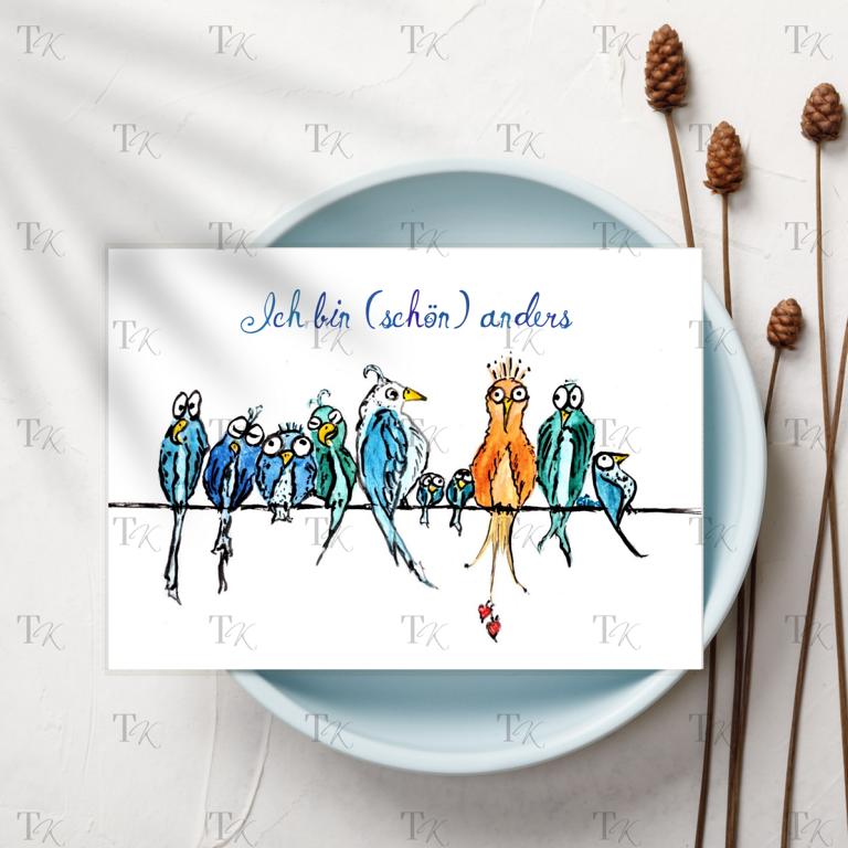 Ich Affirmation 02: Ich bin schön anders, Aquarellmalerei, A5 Ich Affirmation 02: Ich bin schön anders, Aquarellmalerei, A5