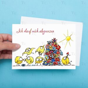 Ich Affirmation 03: Ich darf mich abgrenzen, Aquarellmalerei, A5