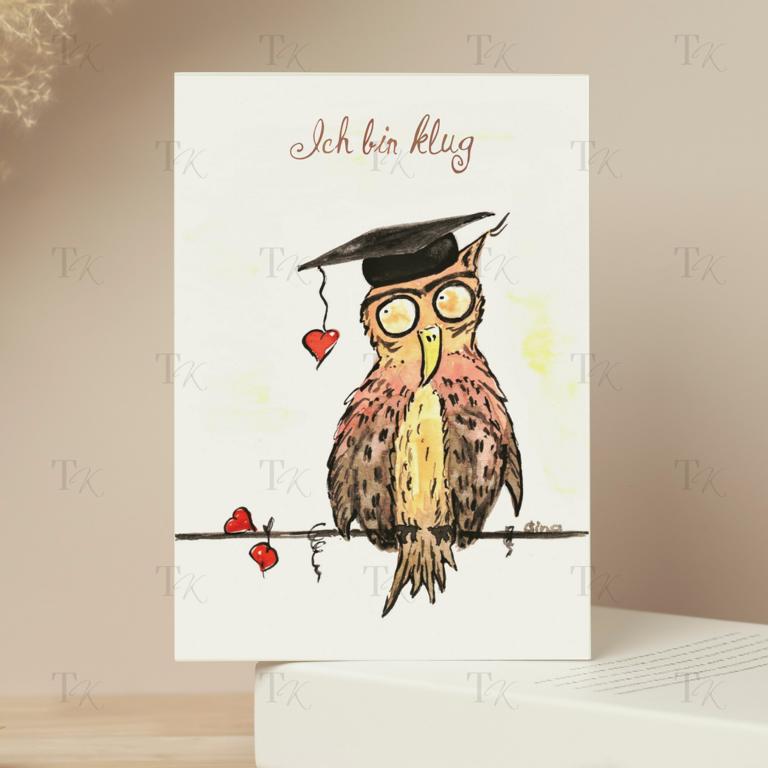 Ich Affirmation 04: Ich bin klug, Aquarellmalerei, A5 Ich Affirmation 04: Ich bin klug, Aquarellmalerei, A5