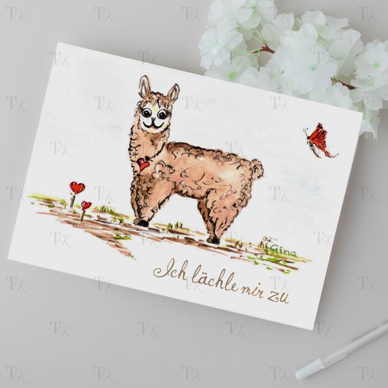 Ich Affirmation 06: Ich lächle mir zu, Aquarellmalerei, A5 Ich Affirmation 06: Ich lächle mir zu, Aquarellmalerei, A5