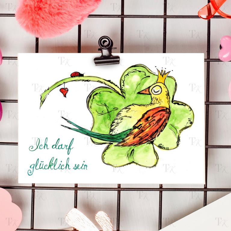 Ich Affirmation 07: Ich darf glücklich sein, Aquarellmalerei, A5 Ich Affirmation 07: Ich darf glücklich sein, Aquarellmalerei, A5