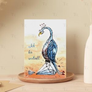 Ich Affirmation 09: Ich bin wertvoll, Aquarellmalerei, A5