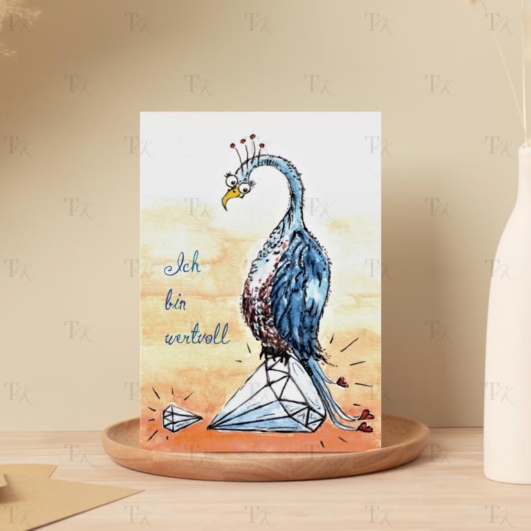 Ich Affirmation 09: Ich bin wertvoll, Aquarellmalerei, A5 Ich Affirmation 09: Ich bin wertvoll, Aquarellmalerei, A5