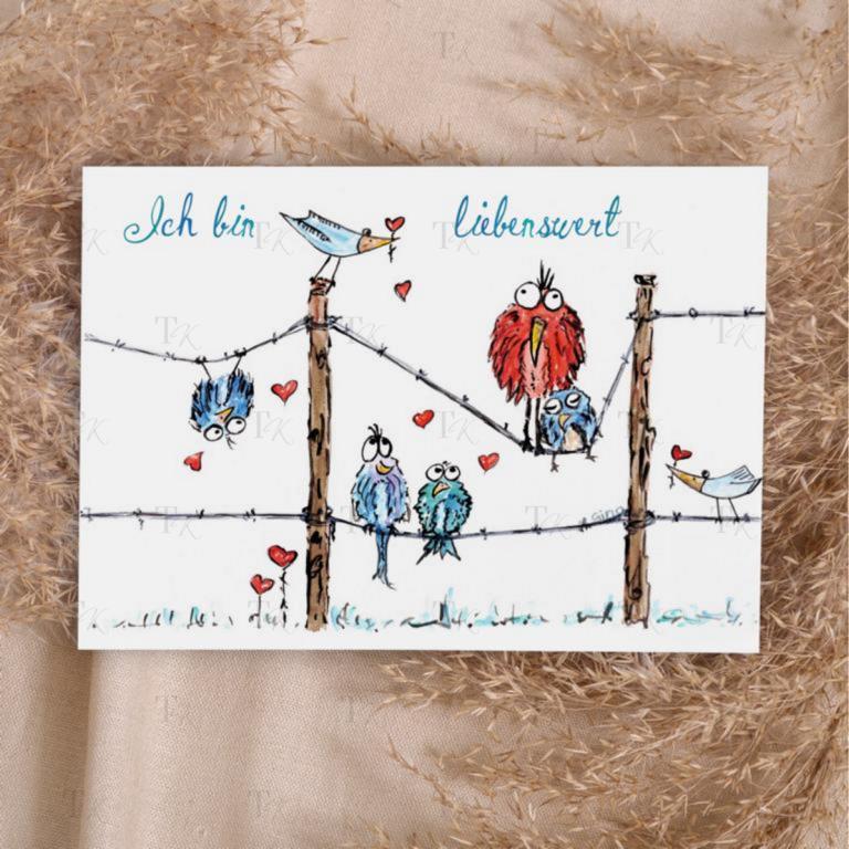 10-Ich-bin-liebenswert-Vorschau-2 Ich Affirmation 10: Ich bin liebenswert, Aquarellmalerei, A5