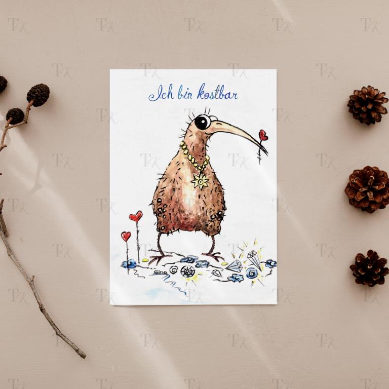 Ich Affirmation 11: Ich bin kostbar, Aquarellmalerei, A5 Ich Affirmation 11: Ich bin kostbar, Aquarellmalerei, A5