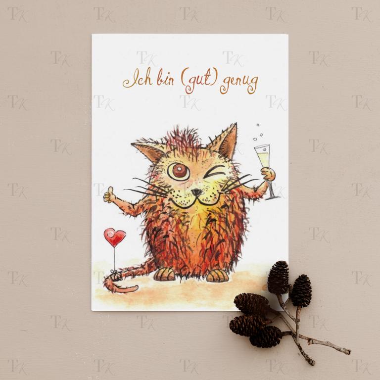 Ich Affirmation 12: Ich bin (gut) genug, Aquarellmalerei, A5 Ich Affirmation 12: Ich bin (gut) genug, Aquarellmalerei, A5