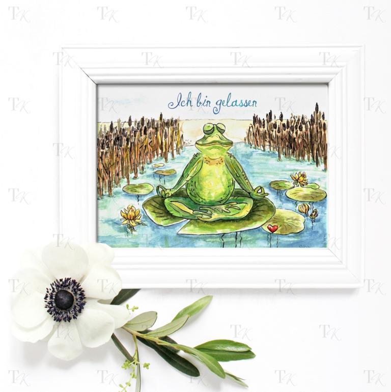 Ich Affirmation 16: Ich bin gelassen, Aquarellmalerei, A5 Ich Affirmation 16: Ich bin gelassen, Aquarellmalerei, A5