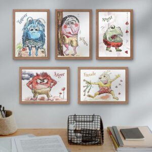 Monster der Gefühle - Therapiekram - Therapiekarten - Aquarellmalerei - Digitaldruck