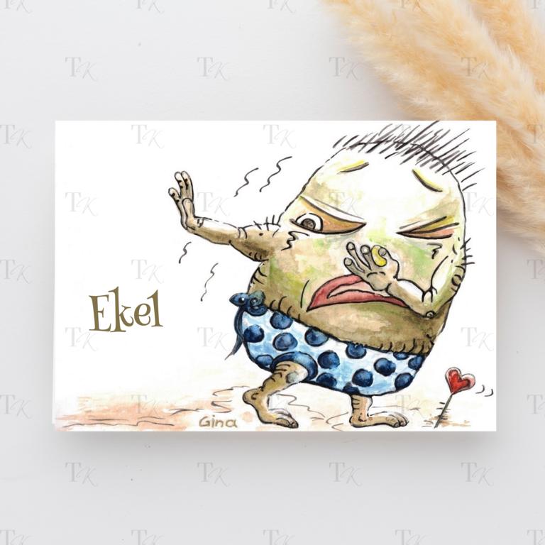 Monster der Gefühle - Therapiekram - Therapiekarten - Aquarellmalerei - Ekel (1) Monster der Gefühle - Therapiekram - Therapiekarten - Aquarellmalerei - Digitaldruck