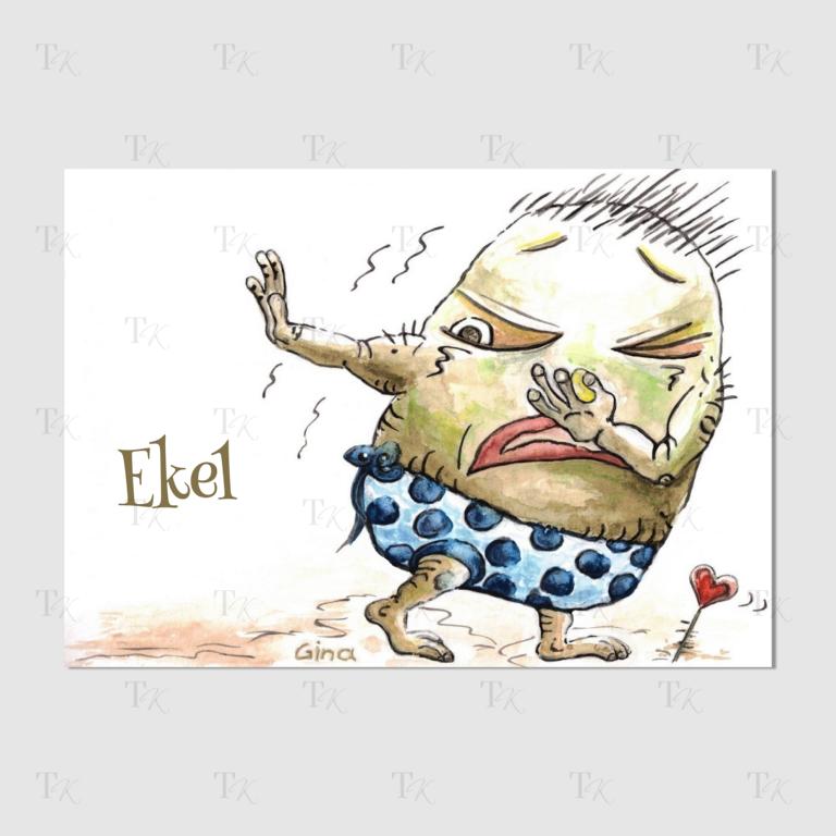 Monster der Gefühle - Therapiekram - Therapiekarten - Aquarellmalerei - Ekel (2) Monster der Gefühle - Therapiekram - Therapiekarten - Aquarellmalerei - Digitaldruck