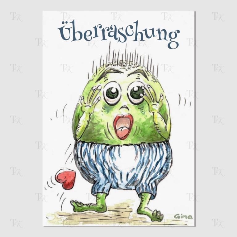 Monster der Gefühle - Therapiekram - Therapiekarten - Aquarellmalerei - Ueberraschung (2) Monster der Gefühle - Therapiekram - Therapiekarten - Aquarellmalerei - Digitaldruck