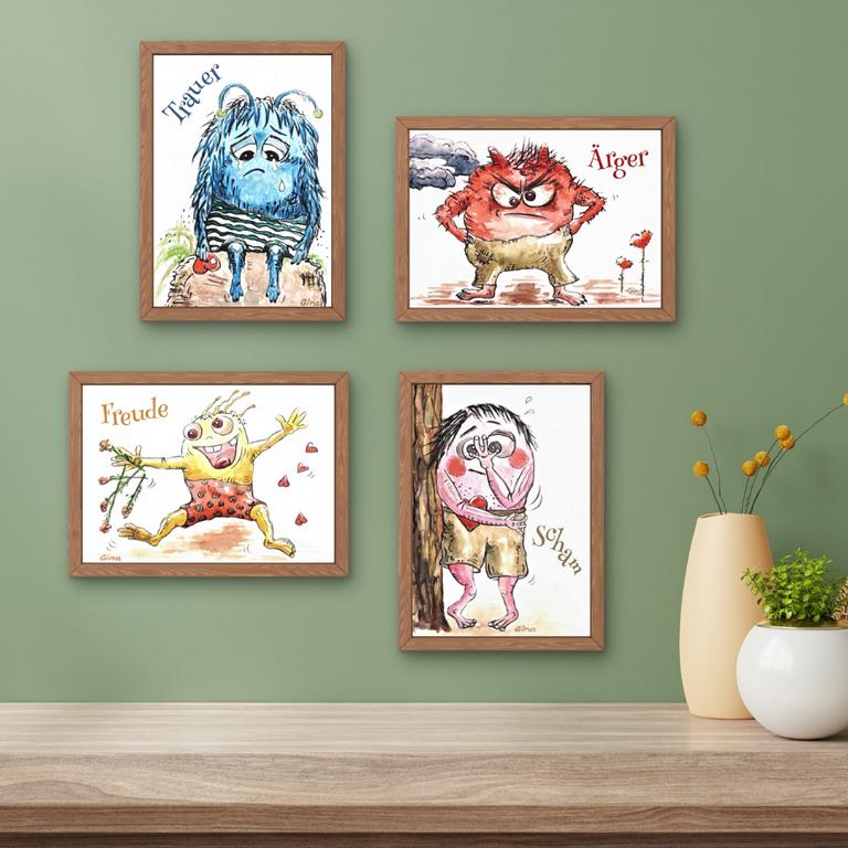 Monster der Gefühle - Therapiekram - Therapiekarten - Aquarellmalerei - Digitaldruck Monster der Gefühle - Therapiekram - Therapiekarten - Aquarellmalerei - Digitaldruck