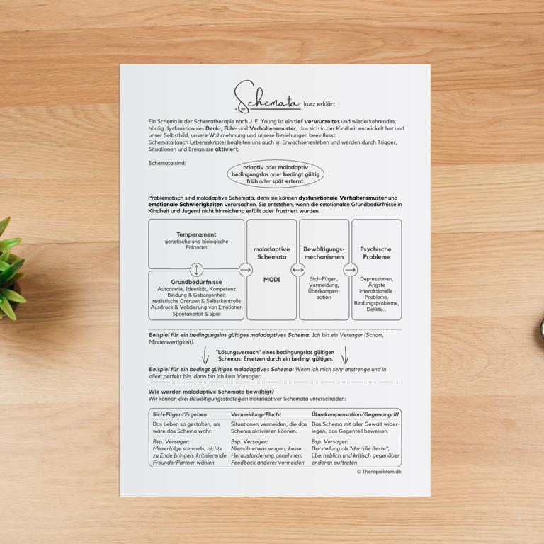 Therapiekram Arbeitsblatt: Was sind Schemata? Begriff Therapiekram Arbeitsblatt: Was sind Schemata? Begriff