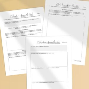 Therapiekram Arbeitsblätter-Set: 3 Perspektiven auf meine Macken. Therapietool zur Förderung der Nachsicht mit sich selbst und Vergebung eigener Fehler, entmachtet den inneren Kritiker und stärkt das Selbstmitgefühl.