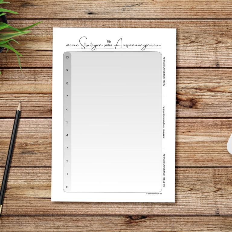 Therapiekram Arbeitsblatt Therapietool: Strategien, Skills und Verhaltensideen bei Anspannung und Stress, Stress-Ampel, Anspannungsskala. Therapiekram Arbeitsblatt Therapietool: Strategien, Skills und Verhaltensideen bei Anspannung und Stress, Stress-Ampel, Anspannungsskala.