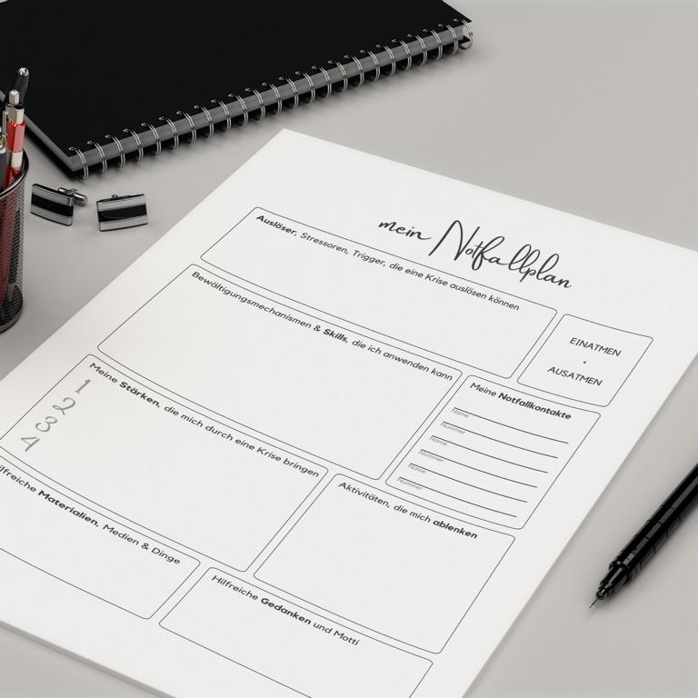 Therapiekram Arbeitsblatt Notfallplan Therapietools Psychotherapie Krisenplan DBT Suizidgedanken Ressourcenaktivierung Therapiekram Arbeitsblatt Notfallplan Therapietools Psychotherapie Krisenplan DBT Suizidgedanken Ressourcenaktivierung