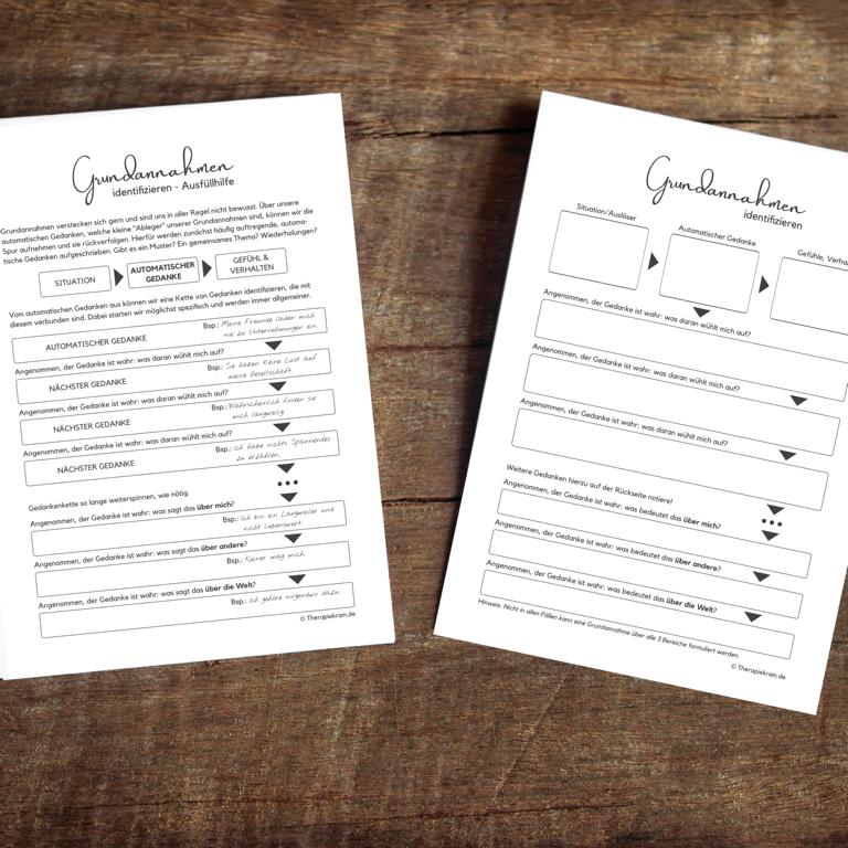 Therapiekram-Arbeitsblatt-Set-Grundannahmen-Psychotherapie-Therapietools-Verhaltenstherapie-Coaching (3) Therapiekram Arbeitsblätter Set