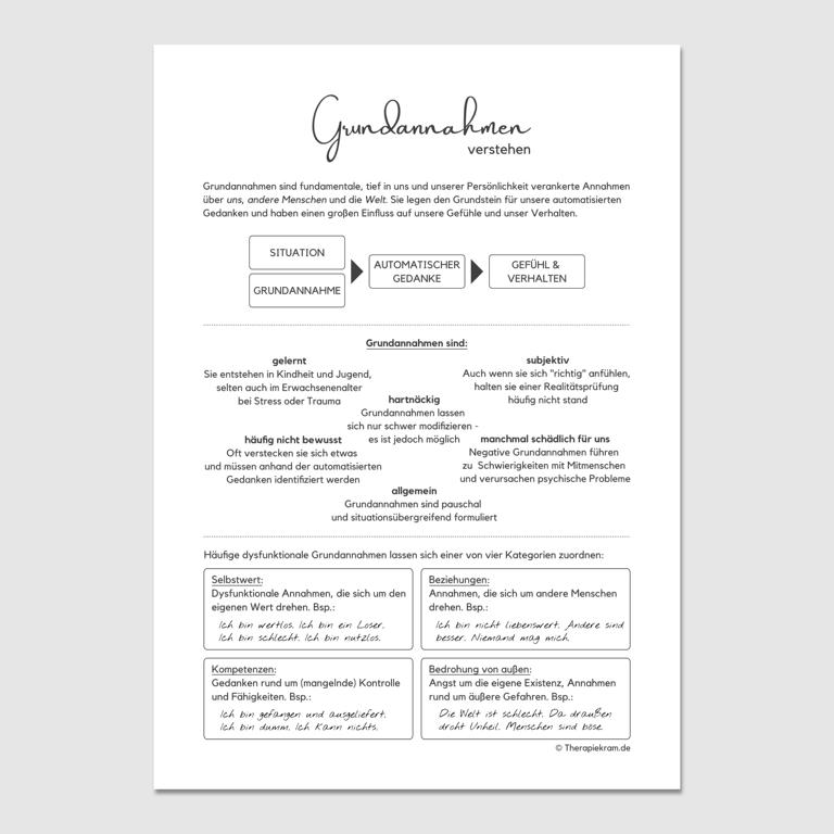 Therapiekram-Arbeitsblatt-Set-Grundannahmen-Psychotherapie-Therapietools-Verhaltenstherapie-Coaching (5) Therapiekram Arbeitsblätter Set