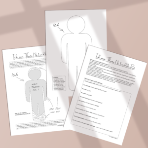 Therapiekram Arbeitsblätter Set: Ich, mein Thema Nr. 1 und der Rest. Therapietool für Identität, Ressourcen, Aufmerksamkeitslenkung.
