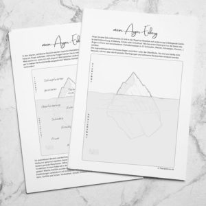 Therapiekram Arbeitsblatt: Ärger-Eisberg. Therapietool zum Ausdrucken, Sofortdownload, PDF. Ärger verstehen, Motivklärung, Introspektionsfähigkeit.
