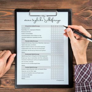 Therapiekram Arbeitsblatt Selbstfürsorge Checklist zum Ankreuzen