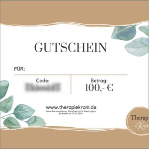 Therapiekram Gutschein für Therapietools und Arbeitsblätter