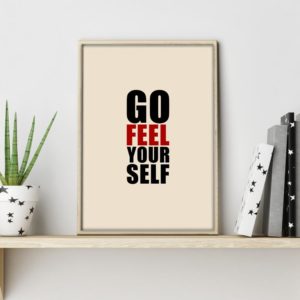 Go feel yourself Poster, Digitale Vorlage zum Ausdrucken, Therapiekram Therapietools