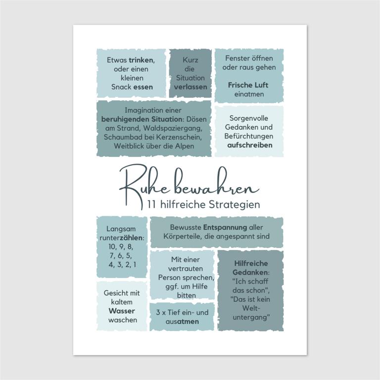 Therapiekram Strategien Poster Ruhe bewahren Skills Therapiekram Strategien Poster Ruhe bewahren Skills