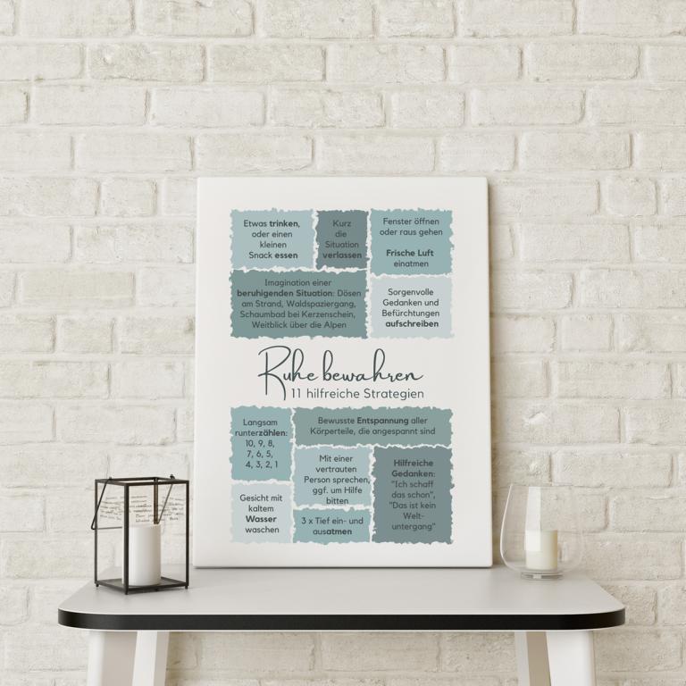 Therapiekram Strategien Poster Ruhe bewahren Skills Therapiekram Strategien Poster Ruhe bewahren Skills