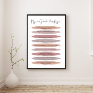 Therapiekram Poster negative Gedanken hinterfragen kognitive Umstrukturierung KVT Therapie