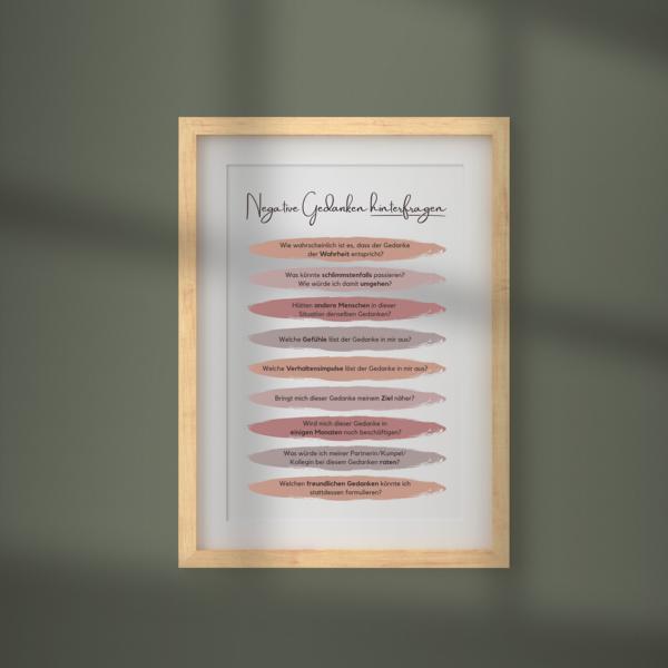 Therapiekram Poster negative Gedanken hinterfragen kognitive Umstrukturierung KVT Therapie Therapiekram Poster negative Gedanken hinterfragen kognitive Umstrukturierung KVT Therapie