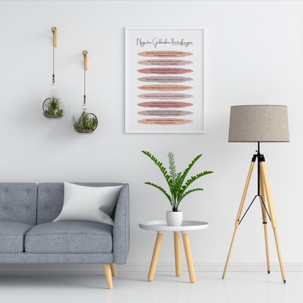 Therapiekram Poster negative Gedanken hinterfragen kognitive Umstrukturierung KVT Therapie Therapiekram Poster negative Gedanken hinterfragen kognitive Umstrukturierung KVT Therapie