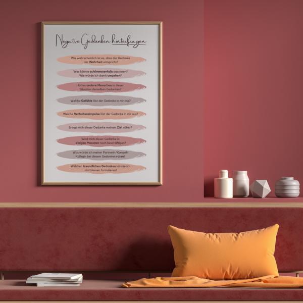 Therapiekram Poster negative Gedanken hinterfragen kognitive Umstrukturierung KVT Therapie Therapiekram Poster negative Gedanken hinterfragen kognitive Umstrukturierung KVT Therapie