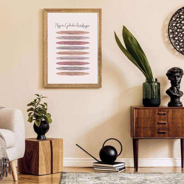 Therapiekram Poster negative Gedanken hinterfragen kognitive Umstrukturierung KVT Therapie Therapiekram Poster negative Gedanken hinterfragen kognitive Umstrukturierung KVT Therapie