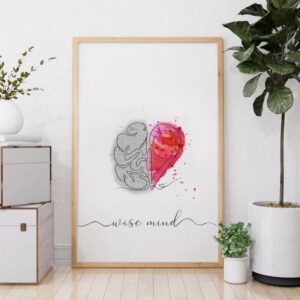 Therapiekram Poster: Wise mind. DBT Skill, rational mind, emotional mind. Psychotherapie, Borderline, Therapietools.