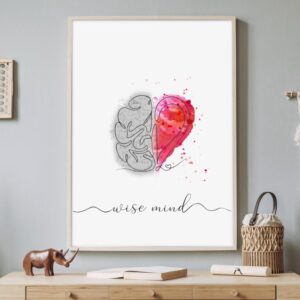 Therapiekram Poster: Wise mind. DBT Skill, rational mind, emotional mind. Psychotherapie, Borderline, Therapietools.