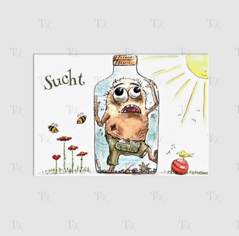 Therapiekram Psychische Störungen Monster Aquarellmalerei Sucht Therapiekram Kunstdruck: Aquarellmalerei Monster psychischer Störungen, Sucht