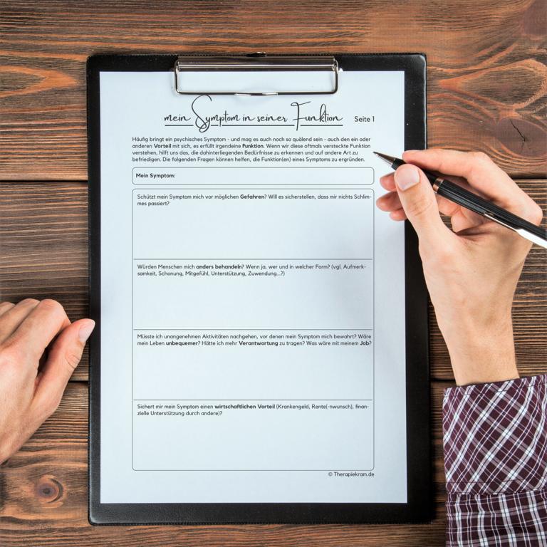 Therapiekram Therapietools: Funktion des Symptoms, sekundärer Krankheitsgewinn, Motivklärung, Bedürfnisse hinter einem Symptom. Therapiekram Therapietools: Funktion des Symptoms, sekundärer Krankheitsgewinn, Motivklärung, Bedürfnisse hinter einem Symptom.