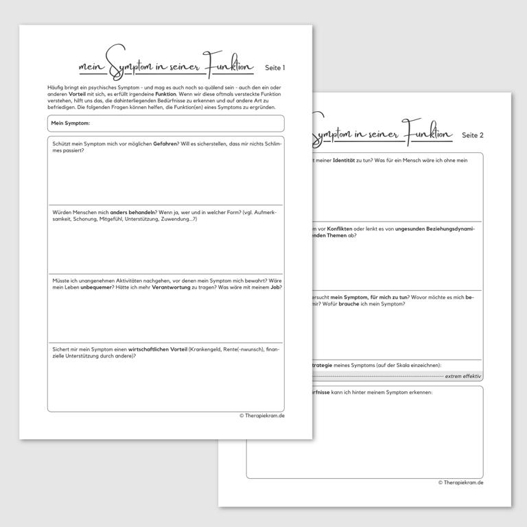 Therapiekram Therapietools: Funktion des Symptoms, sekundärer Krankheitsgewinn, Motivklärung, Bedürfnisse hinter einem Symptom. Therapiekram Therapietools: Funktion des Symptoms, sekundärer Krankheitsgewinn, Motivklärung, Bedürfnisse hinter einem Symptom.
